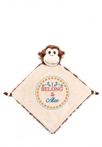 Personalised Baby Comforter Monkey Blanket